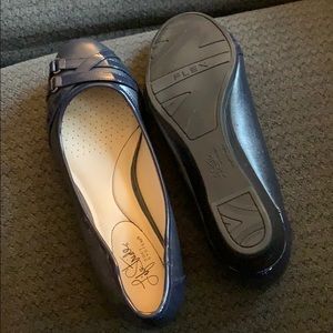 Navy blue dress shoes.